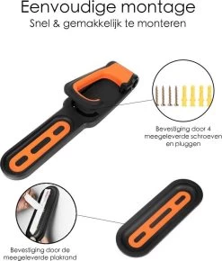 Fiets Ophangbeugel - Zwart / Oranje - Cycling WallMount - Muurhouder Fiets - Muurbeugel Wandhouder Wandbeugel - Muurbevestiging Ophangsysteem - Muur Houder Fietsbeugel Fietshaak -Fietsenwinkel 1023x1200 3