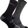 Rogelli Wintersok Merino Wool 2-pack - Grijs & Zwart - Maat 40-43