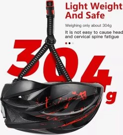 Zacro Fietshelm - Met Bril En Waarschuwingslampje - Nacht Veiligheidshelmen Fietshelm - Verstelbaar - Voor Volwassenen, MTB, Stadsfietsen - Rood En Zwart 17 Zacro Fietshelm - Met Bril En Waarschuwingslampje - Nacht Veiligheidshelmen Fietshelm - Verstelbaar - Voor Volwassenen, MTB, Stadsfietsen - Rood En Zwart -Fietsenwinkel 1091x1200