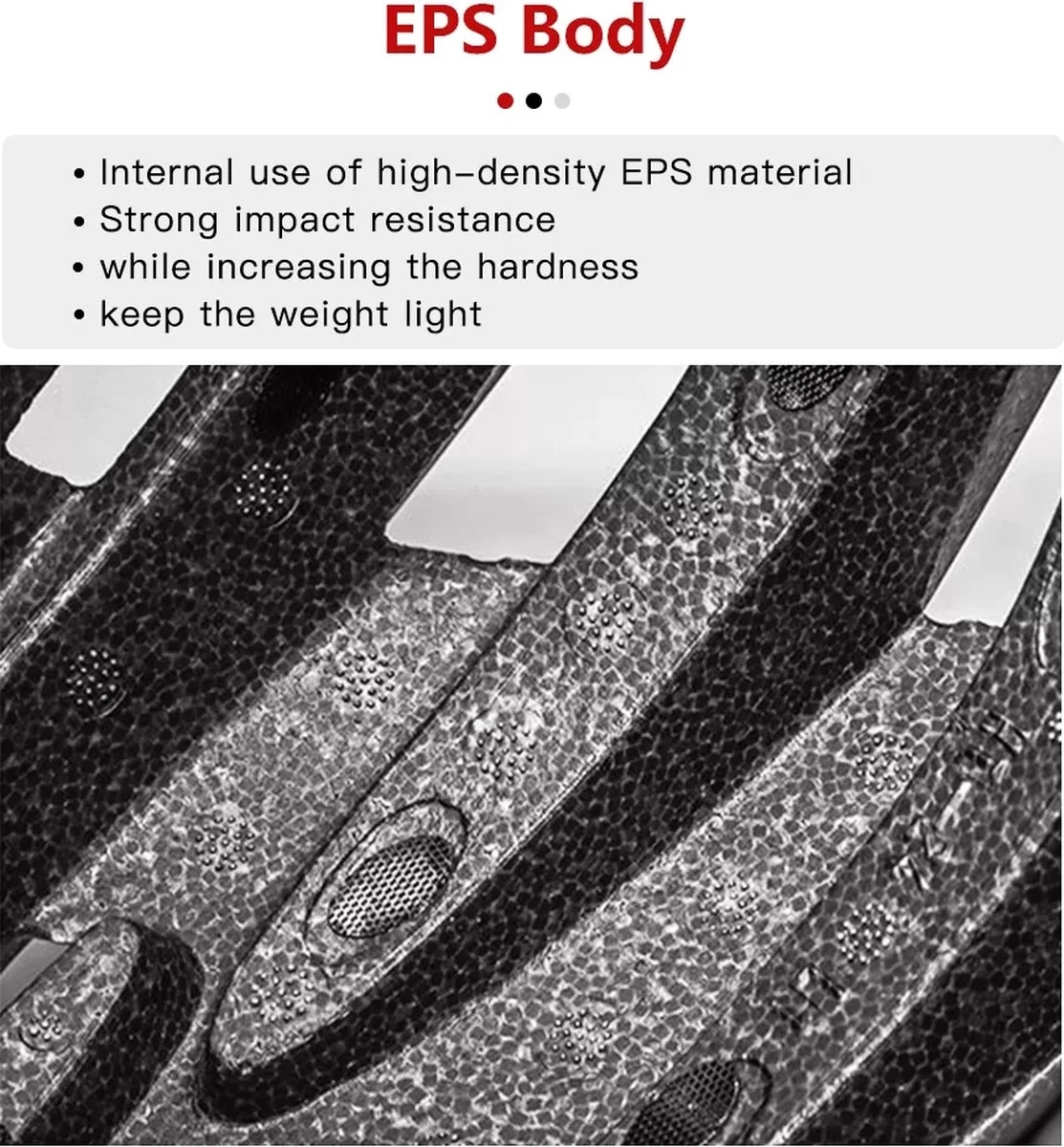 Zacro Fietshelm - Met Bril En Waarschuwingslampje - Nacht Veiligheidshelmen Fietshelm - Verstelbaar - Voor Volwassenen, MTB, Stadsfietsen - Rood En Zwart 8 Zacro Fietshelm - Met Bril En Waarschuwingslampje - Nacht Veiligheidshelmen Fietshelm - Verstelbaar - Voor Volwassenen, MTB, Stadsfietsen - Rood En Zwart - Afbeelding 6