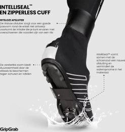 GripGrab - RaceThermo X Waterproof Winter MTB Gravel Fietsoverschoenen Mountainbike - Zwart - Unisex - Maat XL -Fietsenwinkel 1137x1200