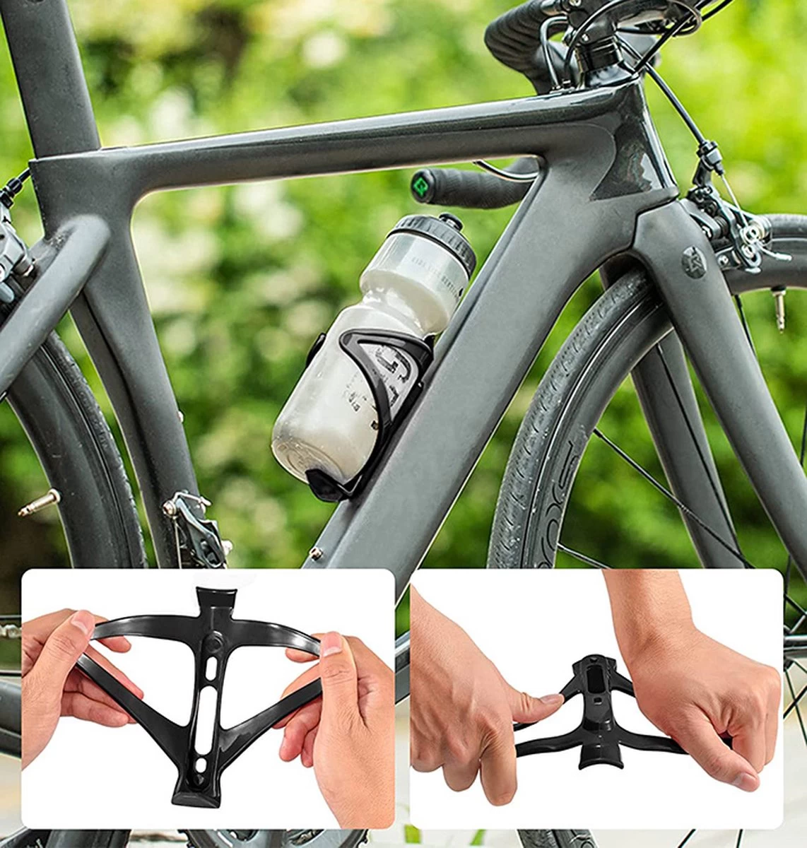 Merkloos Universele Bidonhouders Fiets - Sterke En Flexibele Structuur - Afmeting 14.5x7.5x7.6cm - Zwart 5 Merkloos Universele Bidonhouders Fiets - Sterke En Flexibele Structuur - Afmeting 14.5x7.5x7.6cm - Zwart - Afbeelding 3
