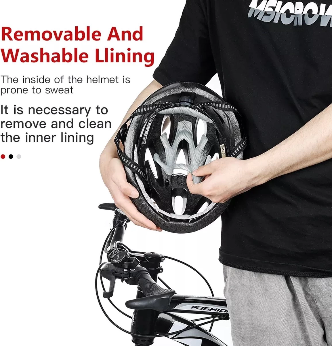 Zacro Fietshelm - Met Bril En Waarschuwingslampje - Nacht Veiligheidshelmen Fietshelm - Verstelbaar - Voor Volwassenen, MTB, Stadsfietsen - Rood En Zwart 5 Zacro Fietshelm - Met Bril En Waarschuwingslampje - Nacht Veiligheidshelmen Fietshelm - Verstelbaar - Voor Volwassenen, MTB, Stadsfietsen - Rood En Zwart - Afbeelding 3