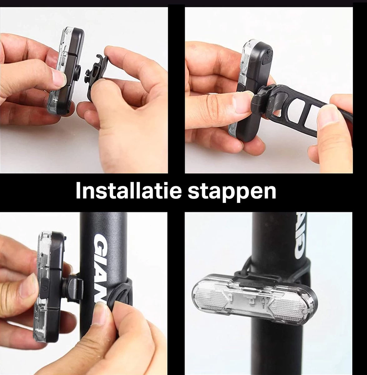 Transnect® – Fietsverlichting LED Set - Fietslampjes Voor En Achter Licht - 4 Lichtstanden – USB Oplaadbaar - Draagbaar – Waterdicht 9 Transnect® – Fietsverlichting LED Set - Fietslampjes Voor En Achter Licht - 4 Lichtstanden – USB Oplaadbaar - Draagbaar – Waterdicht - Afbeelding 7