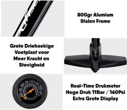 Matzwarte Fietspomp Met Drukmeter én Extra Ventielen - Multifunctioneel Mondstuk – Schrader En Presta – Aluminium Lichtgewicht Vloerpomp – Ballenpomp/ Scooterpomp/ Autobandenpomp 21 Matzwarte Fietspomp Met Drukmeter én Extra Ventielen - Multifunctioneel Mondstuk – Schrader En Presta – Aluminium Lichtgewicht Vloerpomp – Ballenpomp/ Scooterpomp/ Autobandenpomp -Fietsenwinkel 1200x1046