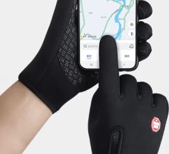 Merkloos Handschoenen | Touchscreen | Waterdicht | Fleece | Unisex | Zwart | Maat L -Fietsenwinkel 1200x1087