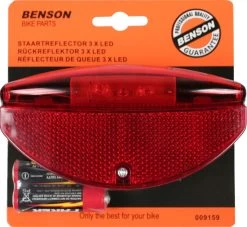 Benson Achterlicht / Staartreflector - Voor Fiets - 3x LED - Universeel - Batterijachterlicht Met Reflector -Fietsenwinkel 1200x1104 1