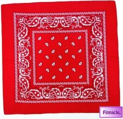 Finnacle - Hip Hop Bandana 100% Katoen Bandana Rood Vierkante Sjaal 50cm * 50cm Hoofdband Boerenzakdoek Voor Vrouwen/Mannen/Jongens/Meisjes