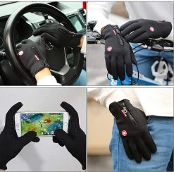 Fietshandschoenen Winter - Handschoenen - Sport Handschoenen Met Rits - Touchscreen Telefoon - Anti Slip Gloves - Heren / Dames - Maat XXL - Zwart - Cadeautje -Fietsenwinkel 1200x1185 5