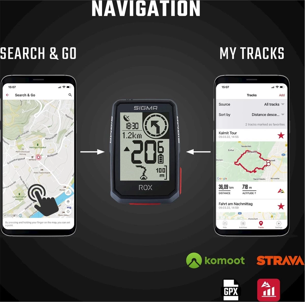 SIGMA SPORT GPS Fietscomputer Sigma ROX 2.0 GPS Met Standaard Stuurhouder - Zwart 11 SIGMA SPORT GPS Fietscomputer Sigma ROX 2.0 GPS Met Standaard Stuurhouder - Zwart - Afbeelding 9