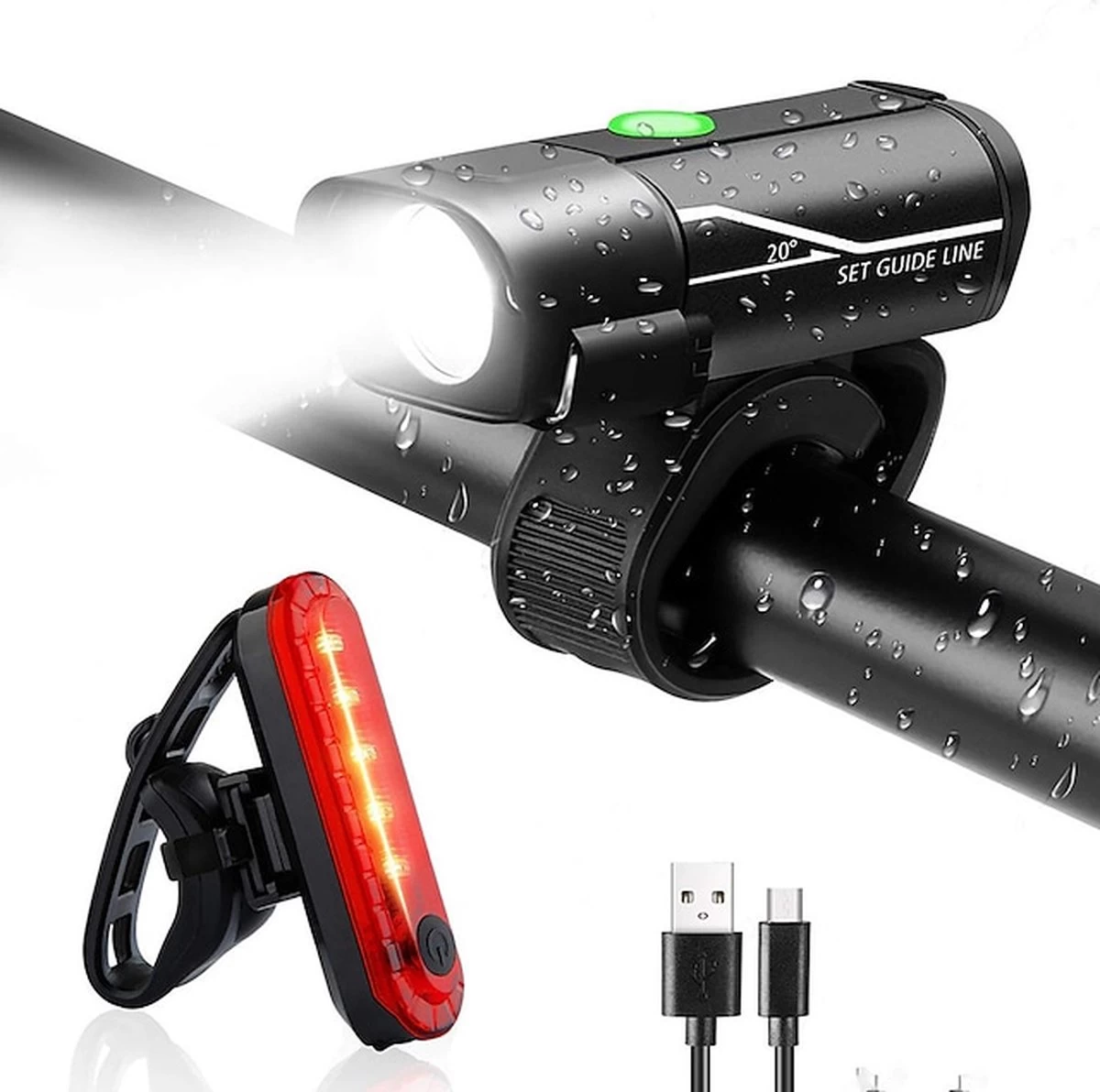 Lovnix - Oplaadbare Fietslamp LED Verlichting Set - USB Oplaadbaar - Fietslicht Met LED Lamp - Voor- En- Achter Licht - Regenbestendig - Geschikt Voor Mountainbike Fietsen Wandelen Speleologie 3 Lovnix - Oplaadbare Fietslamp LED Verlichting Set - USB Oplaadbaar - Fietslicht Met LED Lamp - Voor- En- Achter Licht - Regenbestendig - Geschikt Voor Mountainbike Fietsen Wandelen Speleologie