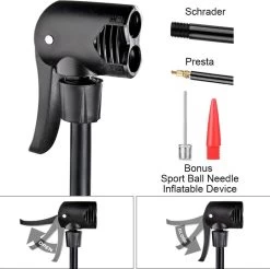 Matzwarte Fietspomp Met Drukmeter én Extra Ventielen - Multifunctioneel Mondstuk – Schrader En Presta – Aluminium Lichtgewicht Vloerpomp – Ballenpomp/ Scooterpomp/ Autobandenpomp 17 Matzwarte Fietspomp Met Drukmeter én Extra Ventielen - Multifunctioneel Mondstuk – Schrader En Presta – Aluminium Lichtgewicht Vloerpomp – Ballenpomp/ Scooterpomp/ Autobandenpomp -Fietsenwinkel 1200x1193 3