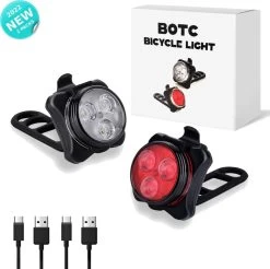BOTC Fietsverlichting USB Oplaadbaar - Oplaadbare USB Led Fietslamp - Voorlicht & Achterlicht - Waterdicht