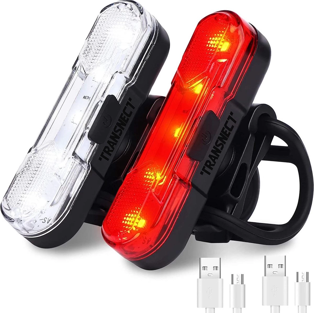 Transnect® – Fietsverlichting LED Set - Fietslampjes Voor En Achter Licht - 4 Lichtstanden – USB Oplaadbaar - Draagbaar – Waterdicht 3 Transnect® – Fietsverlichting LED Set - Fietslampjes Voor En Achter Licht - 4 Lichtstanden – USB Oplaadbaar - Draagbaar – Waterdicht