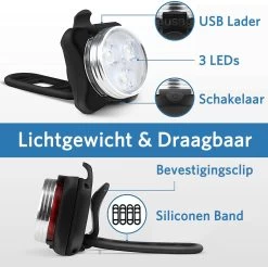 Fietsverlichting USB Oplaadbaar - Waterdicht Fietslamp - LED Fietslampjes - Voorlicht En Achterlicht - Voor Fiets -Fietsenwinkel 1200x1196 2