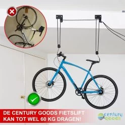 Century Goods Fietslift - Fietstakel - Fiets Ophangsysteem - Met Valbeveiliging | 60 Kg Draagkracht -Fietsenwinkel 1200x1198 5