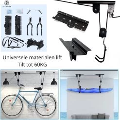 Recalma Fietslift - 60 Kg Draagkracht - Fietstakel - Universeel Ophangsysteem - Elektrische Fiets - Zwart -Fietsenwinkel 1200x1198 8