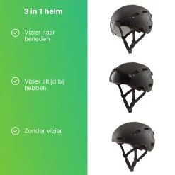 GOOFF® PILOT 3 In 1 Snorscooterhelm Met Afneembaar Vizier - Matzwart - Lichtgewicht Snorfiets Helm - NTA Gecertificeerd Speed Pedelec Helm - Geschikt Voor Blauw Kenteken Snorscooter En Snorfiets - Maat L - Voor Vrouwen En Mannen -Fietsenwinkel 1200x1200 153