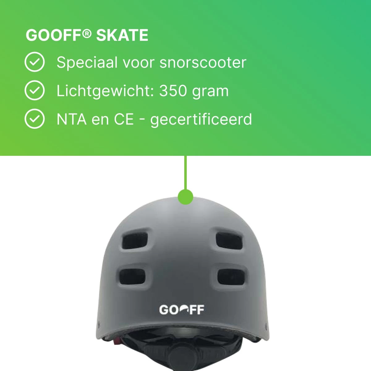 GOOFF® Skate Snorscooter Helm | Brede Pasvorm | 14x Ventilatie | Matgrijs | Lichtgewicht (L) 10 GOOFF® Skate Snorscooter Helm | Brede Pasvorm | 14x Ventilatie | Matgrijs | Lichtgewicht (L) - Afbeelding 8