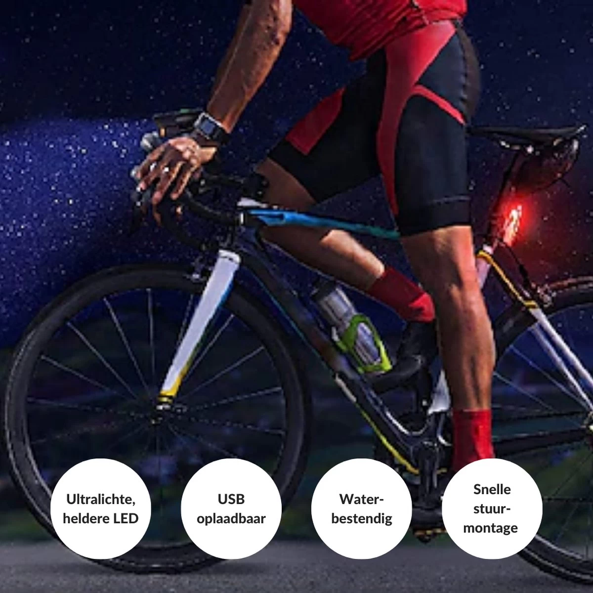 Lovnix - Oplaadbare Fietslamp LED Verlichting Set - USB Oplaadbaar - Fietslicht Met LED Lamp - Voor- En- Achter Licht - Regenbestendig - Geschikt Voor Mountainbike Fietsen Wandelen Speleologie 7 Lovnix - Oplaadbare Fietslamp LED Verlichting Set - USB Oplaadbaar - Fietslicht Met LED Lamp - Voor- En- Achter Licht - Regenbestendig - Geschikt Voor Mountainbike Fietsen Wandelen Speleologie - Afbeelding 5