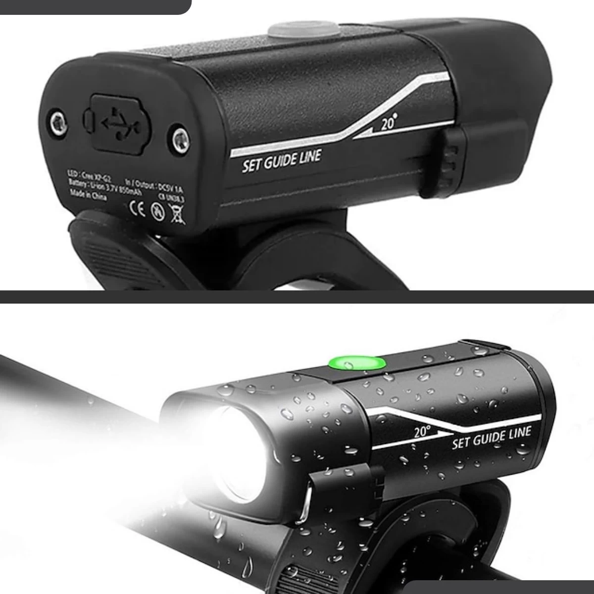 Lovnix - Oplaadbare Fietslamp LED Verlichting Set - USB Oplaadbaar - Fietslicht Met LED Lamp - Voor- En- Achter Licht - Regenbestendig - Geschikt Voor Mountainbike Fietsen Wandelen Speleologie 11 Lovnix - Oplaadbare Fietslamp LED Verlichting Set - USB Oplaadbaar - Fietslicht Met LED Lamp - Voor- En- Achter Licht - Regenbestendig - Geschikt Voor Mountainbike Fietsen Wandelen Speleologie - Afbeelding 9