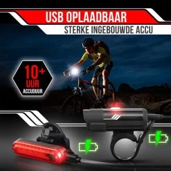 Strex LED Fietsverlichting Set - Voorlicht En Achterlicht - USB Oplaadbaar - Fietslamp - Fietslampjes - Zwart -Fietsenwinkel 1200x1200 305
