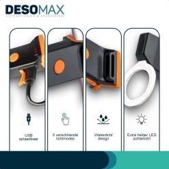 DesoMax® Fietslicht Achterlicht LED USB Oplaadbaar Helder Rond - Achterlicht Voor Racefiets En MTB – Herkenningslicht -Fietsenwinkel 1200x1200 313