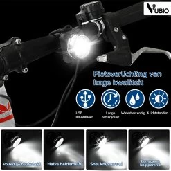 VUBIO LED Fietsverlichting USB Oplaadbaar - Waterdichte Fietslampjes -Fietsenwinkel 1200x1200 370