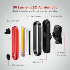 LifeGoods LED Fietsverlichting Set - Voorlicht En Achterlicht - USB Oplaadbaar - Zwart -Fietsenwinkel 1200x1200 377