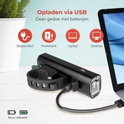 LifeGoods LED Fietsverlichting Set - Voorlicht En Achterlicht - USB Oplaadbaar - Zwart -Fietsenwinkel 1200x1200 379