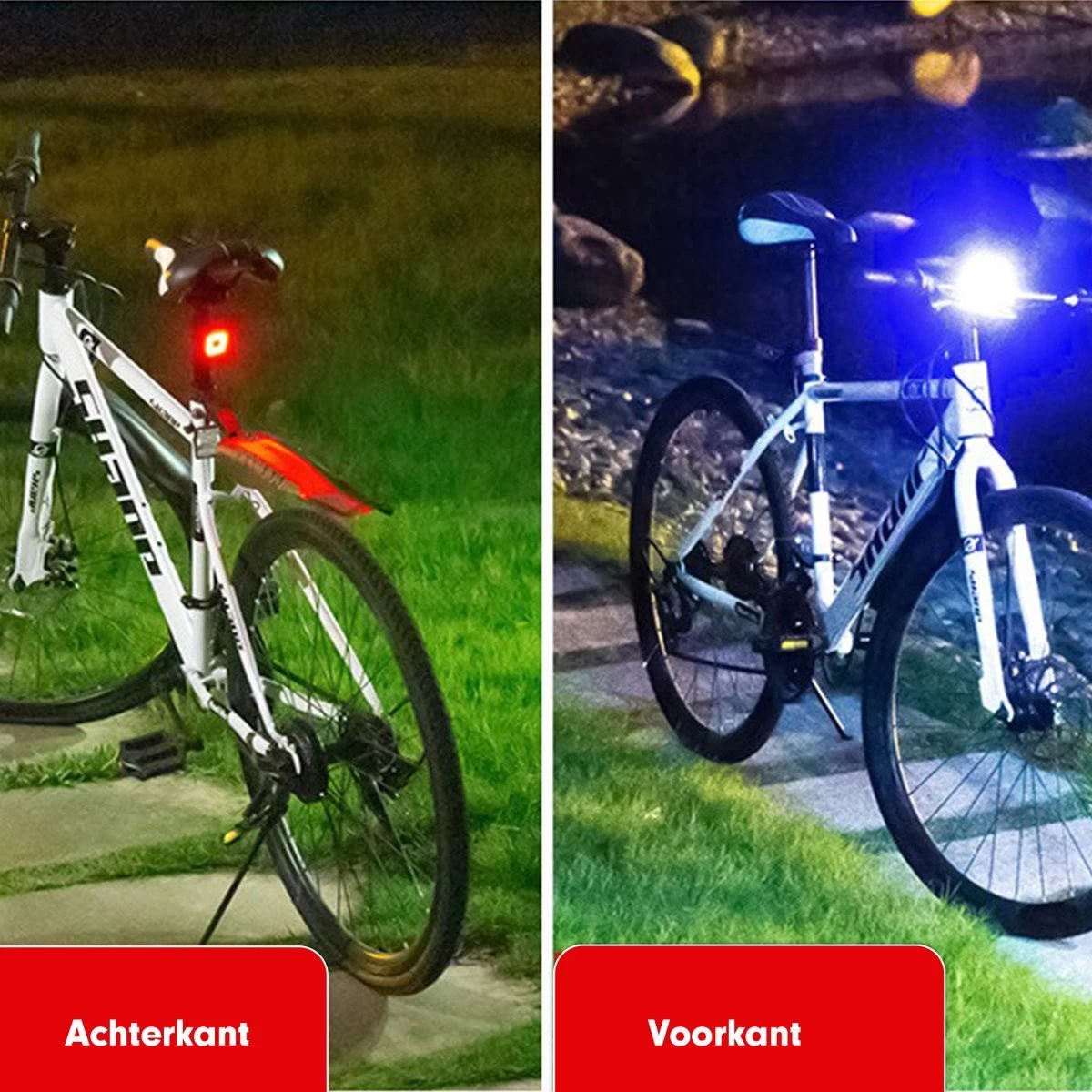 Esioh® Oplaadbare Fietslamp Led Set Wit En Rood – Oplaadbare Fietsverlichting USB – Fietslampjes Voorlicht En Achterlicht 5 Esioh® Oplaadbare Fietslamp Led Set Wit En Rood – Oplaadbare Fietsverlichting USB – Fietslampjes Voorlicht En Achterlicht - Afbeelding 3