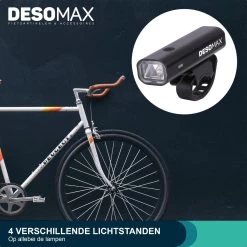 DesoMax® Fietsverlichting Set USB Oplaadbaar Heldere Fietslamp - Voorlicht - Achterlicht - Koplamp - Achterlamp -Fietsenwinkel 1200x1200 466