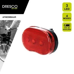 Dresco Achterlicht Fiets 3 Led's | Fietsverlichting Led | Achterlicht Met Batterij En Knipperlicht -Fietsenwinkel 1200x1200 513