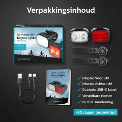 Inlustro Fietslamp Set - Voorlicht / Achterlicht - LED Fietslampjes Rood En Wit - Fietslicht Koplamp - Waterdicht - USB Oplaadbaar 20 Inlustro Fietslamp Set - Voorlicht / Achterlicht - LED Fietslampjes Rood En Wit - Fietslicht Koplamp - Waterdicht - USB Oplaadbaar -Fietsenwinkel 1200x1200 521