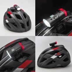 TIKKENS® LED Fietsverlichting Helmlamp - Helm - Voorlicht & Achterlicht - USB Oplaadbaar - Zwart - Voor En Achter - Waterdicht - Fietslampjes -Fietsenwinkel 1200x1200 539