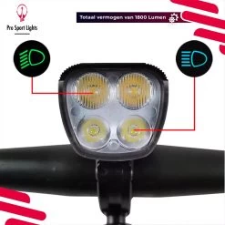 Pro Sport Lights Performance 1800 Lumen Fietslamp Voorlicht - Fietsverlichting USB Oplaadbaar - Koplamp Fiets - LED Racefiets / Mountainbike 25 Pro Sport Lights Performance 1800 Lumen Fietslamp Voorlicht - Fietsverlichting USB Oplaadbaar - Koplamp Fiets - LED Racefiets / Mountainbike -Fietsenwinkel 1200x1200 604