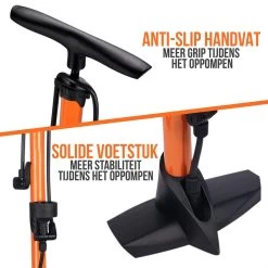 Strex Fietspomp - Drukmeter - 11 Bar – Bal Pomp - Oranje -Fietsenwinkel 1200x1200 650