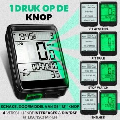 Strex Draadloze Fietscomputer - 17 Functies - Extra Groot Scherm - Draadloze Fiets Computer Draadloos Waterdicht - NL Handleiding -Fietsenwinkel 1200x1200 733
