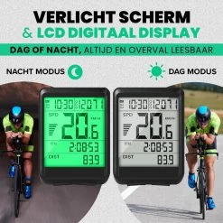 Strex Draadloze Fietscomputer - 17 Functies - Extra Groot Scherm - Draadloze Fiets Computer Draadloos Waterdicht - NL Handleiding -Fietsenwinkel 1200x1200 736