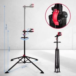 LifeGoods Fiets Montagestandaard - Fietsreparatie Racefiets / MTB - Incl. Stuurhouder - Zwart/Rood -Fietsenwinkel 1200x1200 784