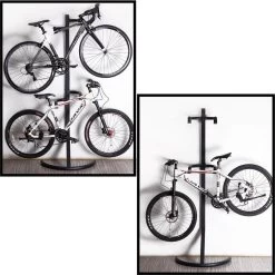 Merkloos Decopatent® Staand Fietsenrek Om 2 Fietsen Op Te Hangen - Ophangen Van 2 Fietsen Boven Elkaar - Fietsrek Ophangsysteem - 220 Cm -Fietsenwinkel 1200x1200 839