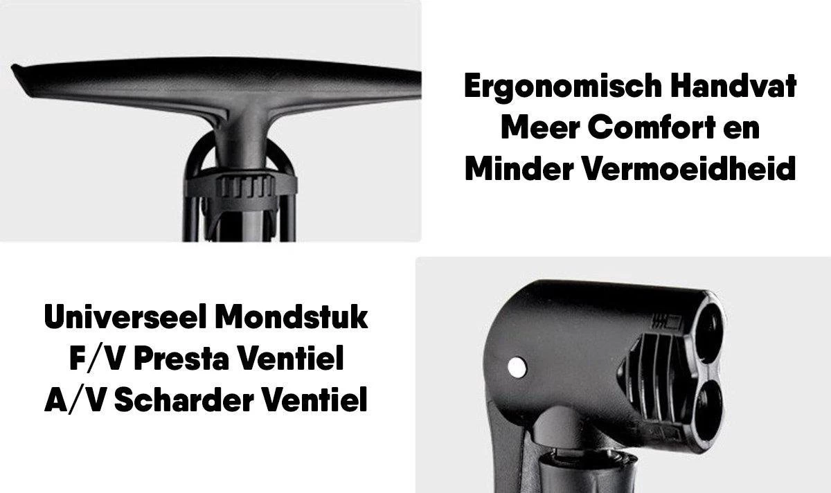 Matzwarte Fietspomp Met Drukmeter én Extra Ventielen - Multifunctioneel Mondstuk – Schrader En Presta – Aluminium Lichtgewicht Vloerpomp – Ballenpomp/ Scooterpomp/ Autobandenpomp 13 Matzwarte Fietspomp Met Drukmeter én Extra Ventielen - Multifunctioneel Mondstuk – Schrader En Presta – Aluminium Lichtgewicht Vloerpomp – Ballenpomp/ Scooterpomp/ Autobandenpomp - Afbeelding 11