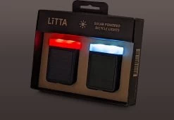 LITTA 2 Fietsverlichting Op Zonne-energie - Zwart (set) -Fietsenwinkel 1200x826