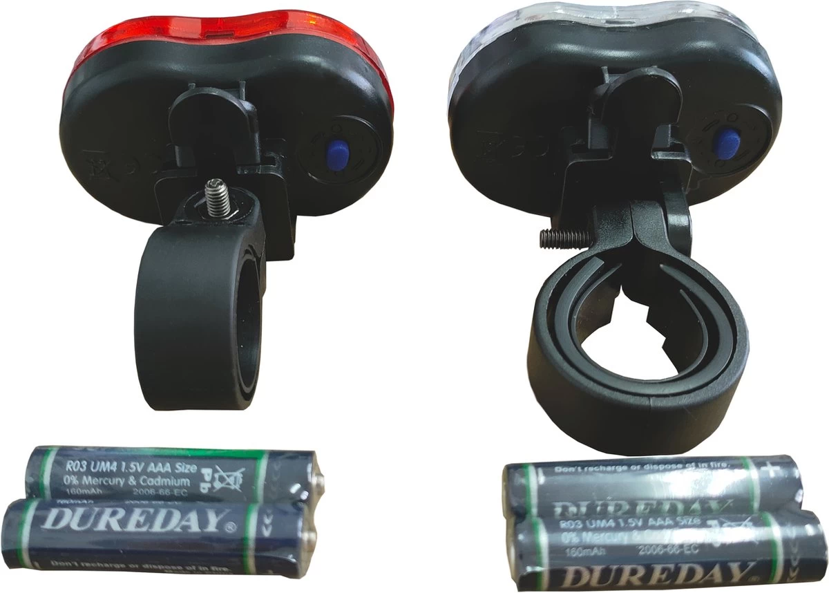 DULA Fietslamp Set Wit - Rood - Fietslampjes - Fietsverlichting - Voor En Achter - 1 Set 10 DULA Fietslamp Set Wit - Rood - Fietslampjes - Fietsverlichting - Voor En Achter - 1 Set - Afbeelding 8