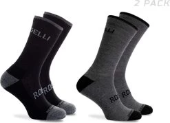 Rogelli Wintersok Merino Wool 2-pack - Grijs & Zwart - Maat 36-39