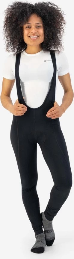Rogelli Core - Lange Fietsbroek Met Bretels - Dames - Maat L - Zwart -Fietsenwinkel 346x1200