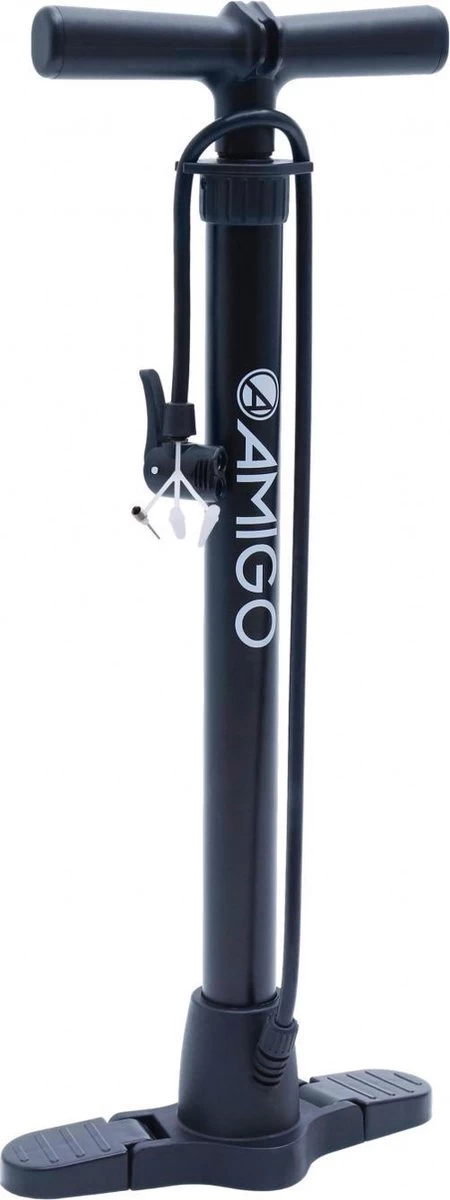 AMIGO Fietspomp M1 - Vloerpomp Voor Hollands Ventiel/ Frans Ventiel/ Autoventiel - Zwart 4 AMIGO Fietspomp M1 - Vloerpomp Voor Hollands Ventiel/ Frans Ventiel/ Autoventiel - Zwart - Afbeelding 2