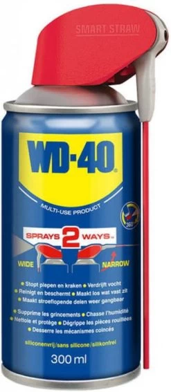 WD-40® Smart Straw® Multi-Use Product - 300ml - Multispray - Smeermiddel, Ontvetter En Anti-Corrosie -Fietsenwinkel 523x1200
