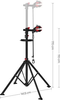 ACAZA Fiets Bevestigingsstandaard Met Snelsluiting, Gereedschapshouder En Stuurhouder, Lichte En Draagbare Reparatie Standaard Voor Fietsen, Zwart Statief -Fietsenwinkel 722x1200 6
