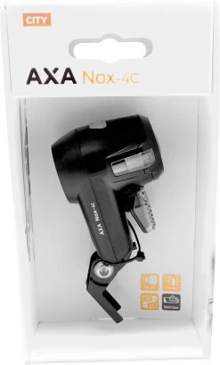 AXA Nox City 4 Lux - Fietslamp Voorlicht - LED Koplamp - Fietslicht Op Batterij - Zwart -Fietsenwinkel 725x1200